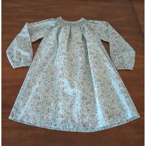 Lily Rose Girl's/ Smocked Horse Jumping Dress Long Sleeve size 6/7Y EUC